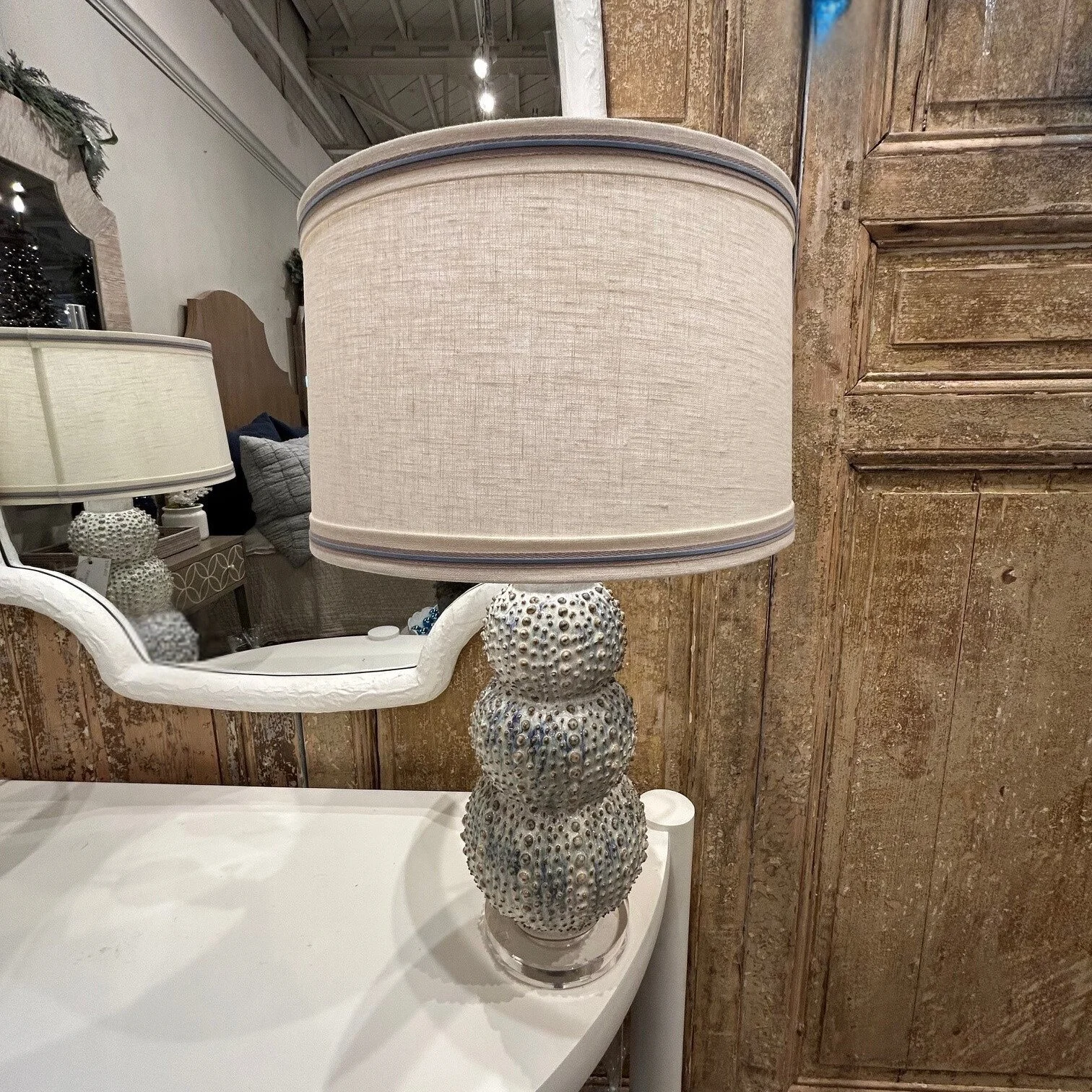 Blue Urchin Lamp 
$1120 
250952 
Pair Available