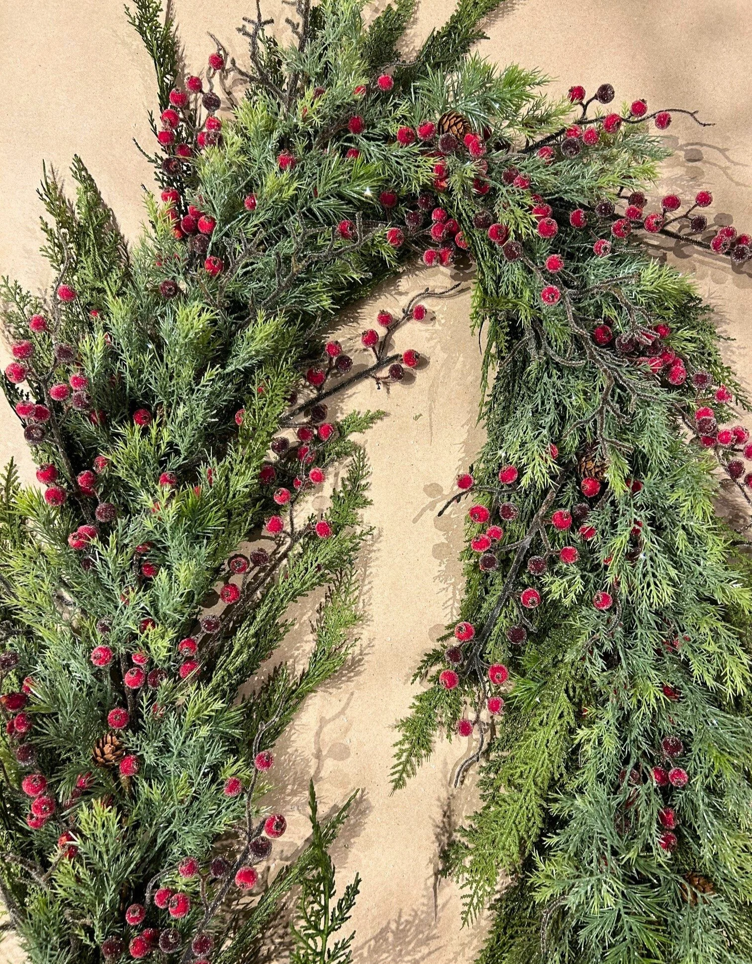 6' Cedar/cypress/berry garland
$195
Pair available