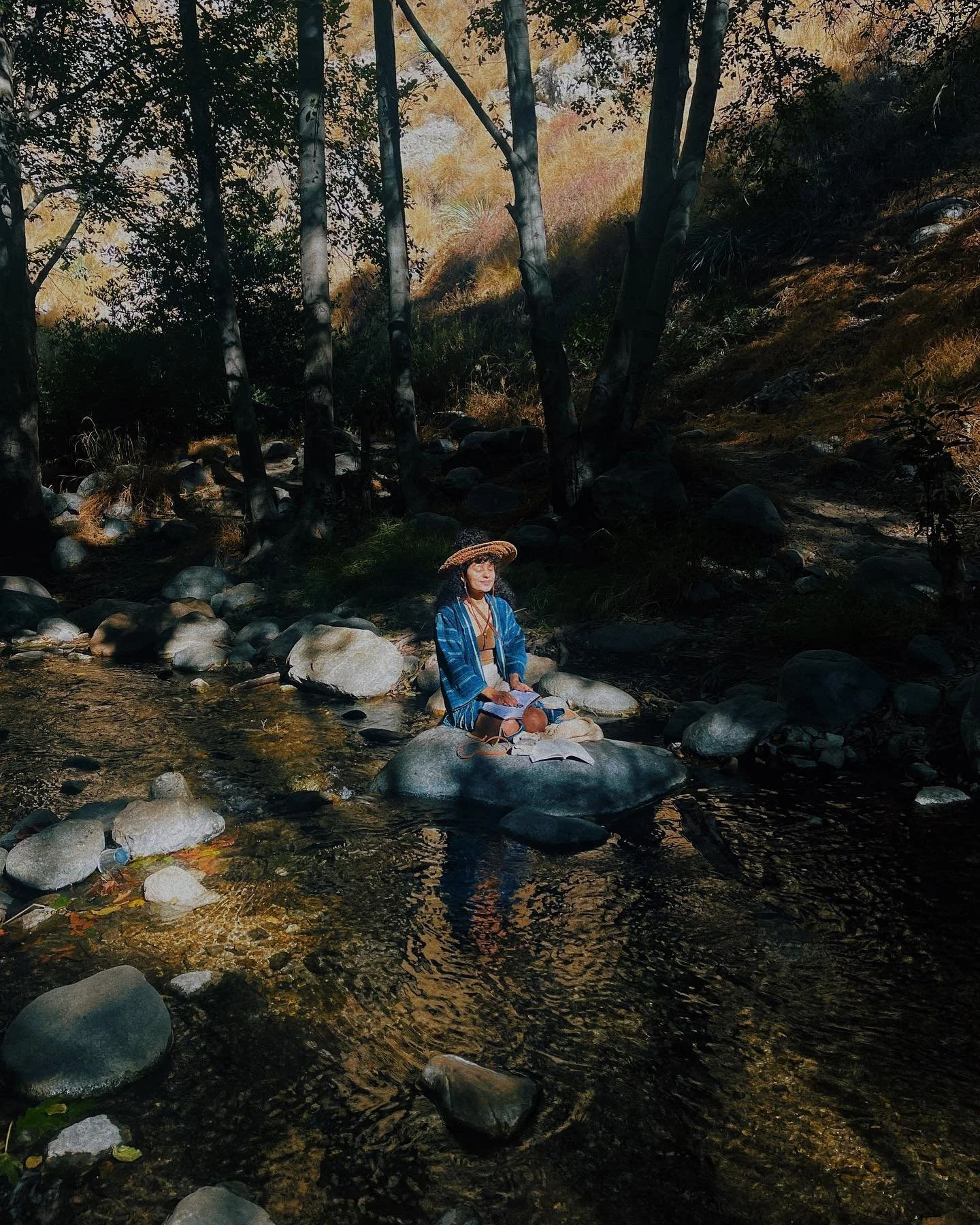 rising gently with the sun each day, 
to wander to the heart of this mountain to light the altar of my heart.

listening to the whispers of the river &mdash;bees &mdash; trees &mdash; river 
placing down offerings of honey&bull;tobacco&bull;roses.

w