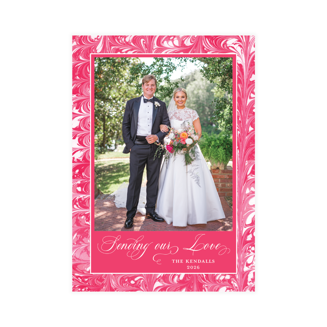 Pink Marble Greeting Card