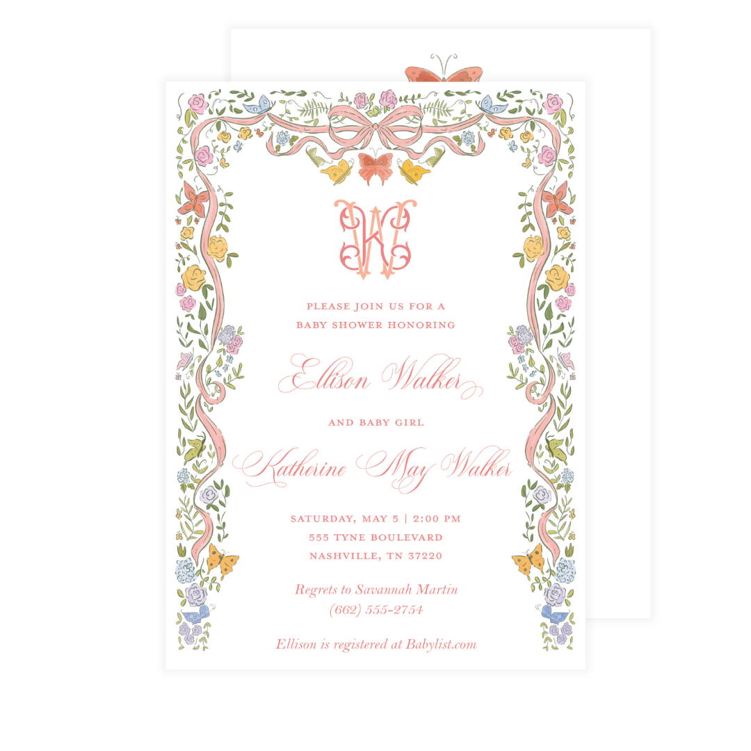 Butterfly Estates Baby Shower Invitation