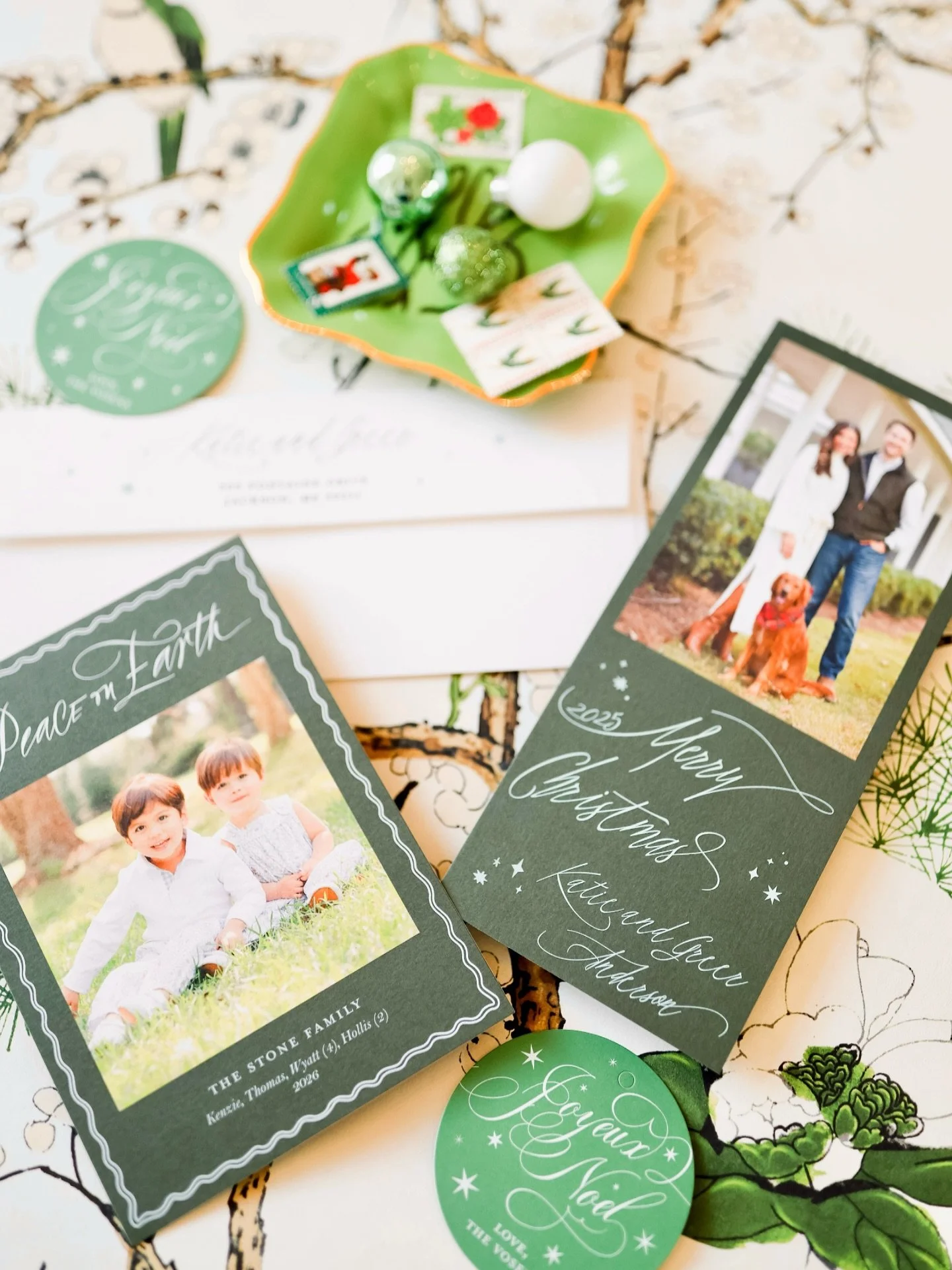 Christmas 💚 GREENS 💚 are always a favorite year and year! Our Neoclassic collection is full of fun shapes &amp; sizes and endless color combos, making each design unique &amp; tailored to you and your family.