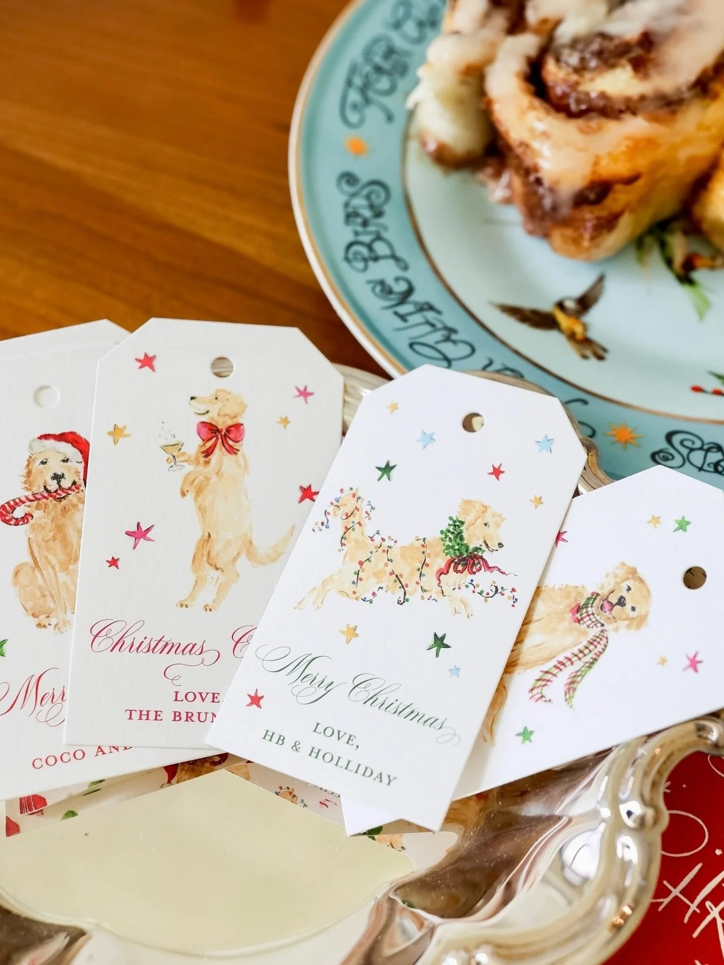 We love working with fellow artists to bring Christmas ideas to life -for our customers to cherish &amp; enjoy! 🎄✨ @jilldelavan created the most beautiful artwork for us this year, including these festive goldens! (Swipe to see the models/source of 