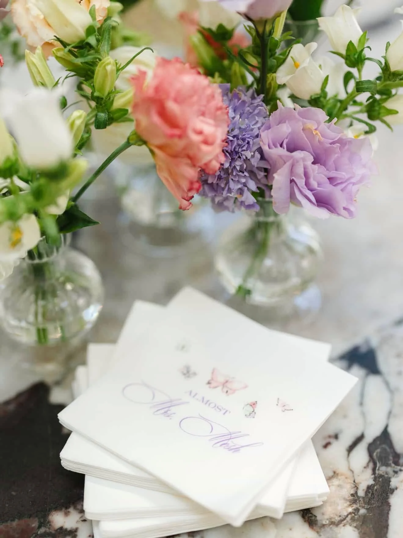 First comes the invitation, then comes the party goods! 🥂 cups, napkins, tags, place cards, signage, &amp; more! We love designing day-of products to help create a seamless, cohesive experience for your guests. 

Head to our website to place a custo