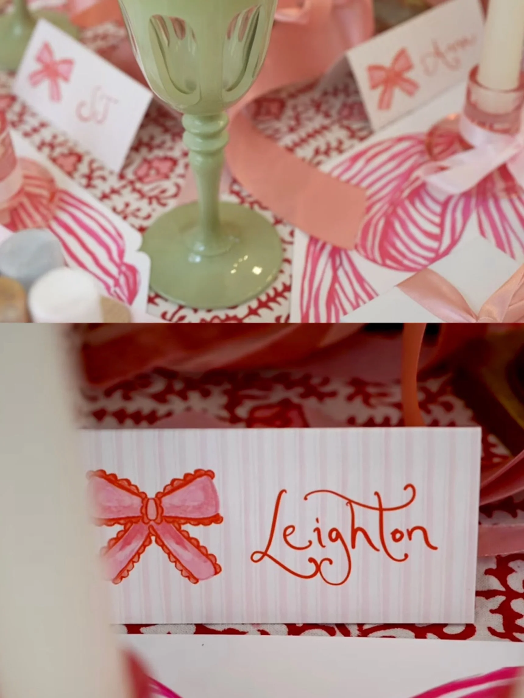 Custom order requests are open! Head to our stories for the direct link to our inquiry form 💕🎀

Throwback to one of my favorite custom projects for @sjbaileycurated ! We designed invitations, gift tags, and place cards for her special Galentines ev