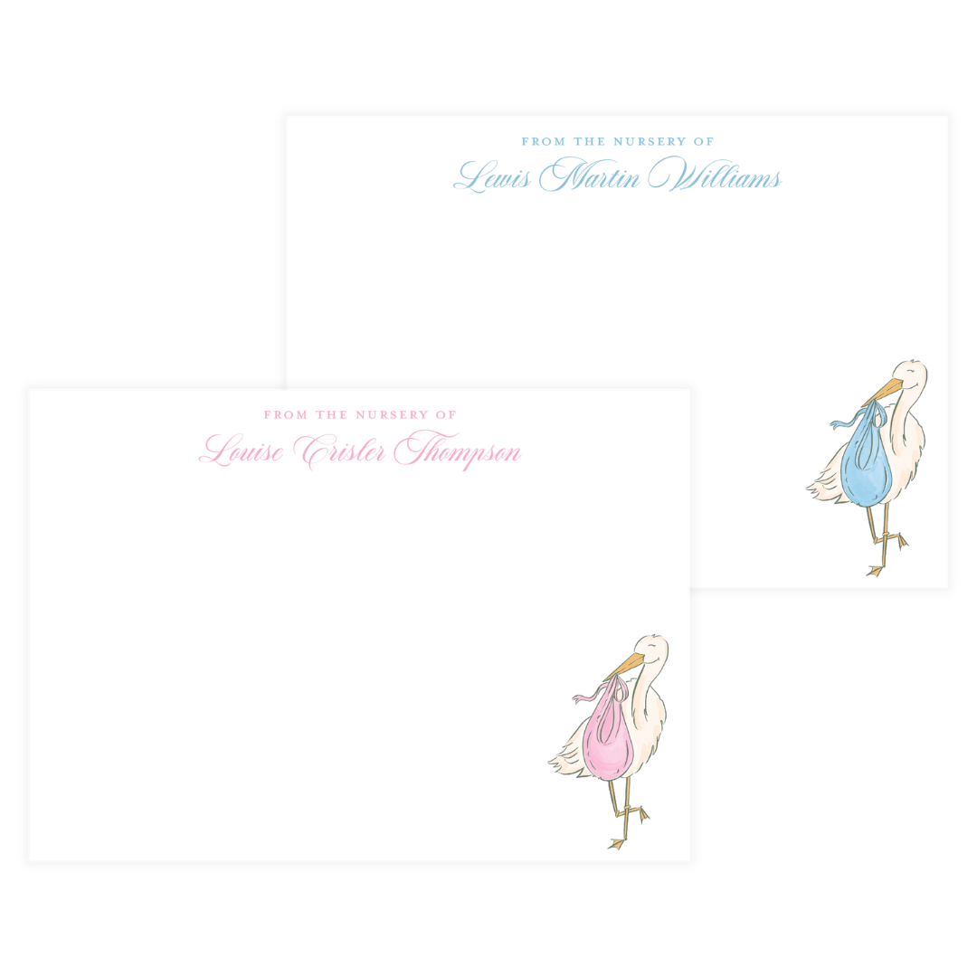 Cheerful Stork Nursery Stationery