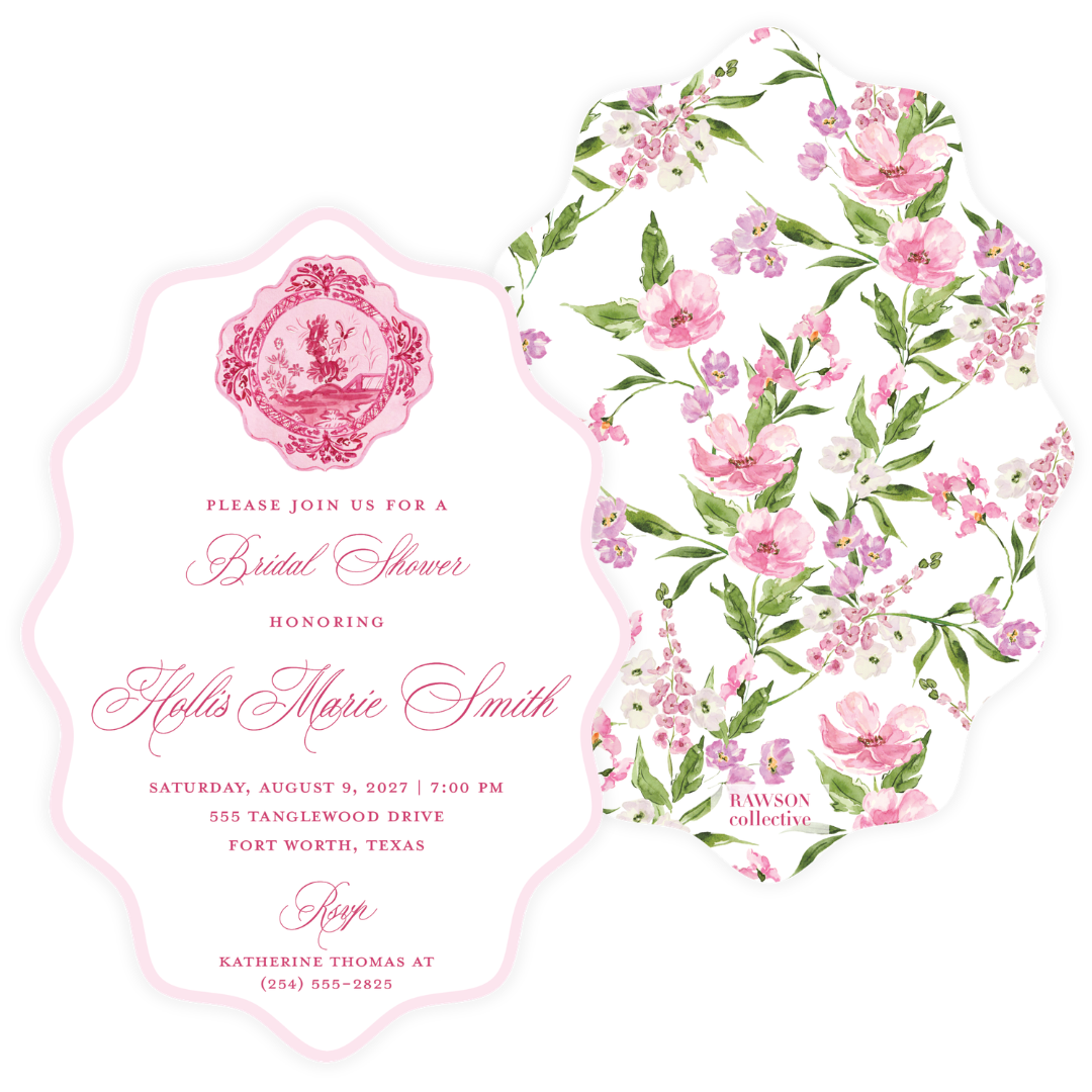 Pink Italiano Bridal Shower Invitation