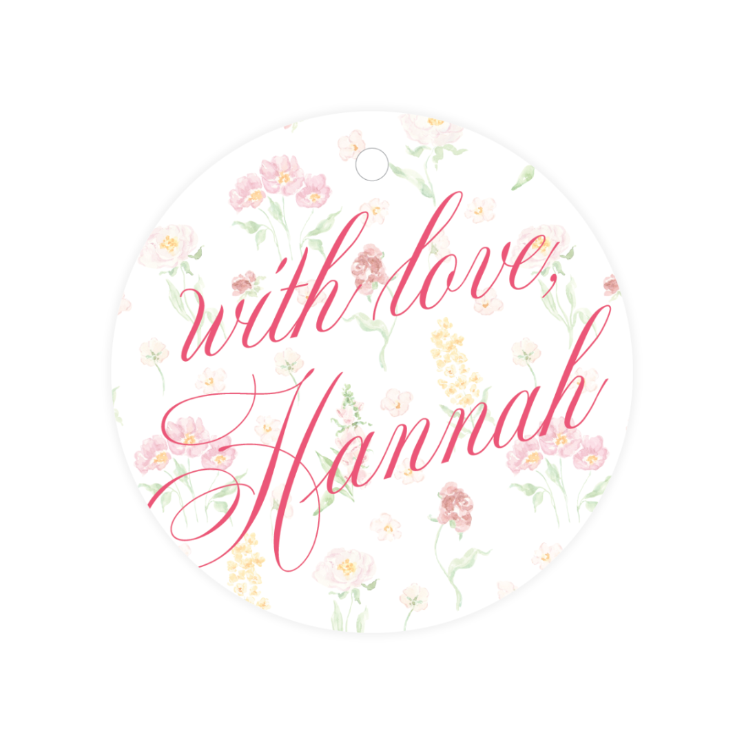 Floral With Love Round Tags
