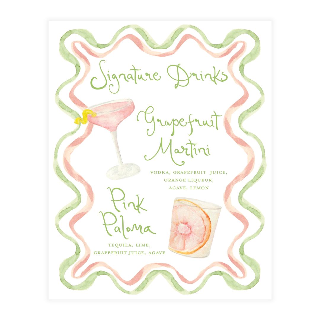 Signature Drink Sign