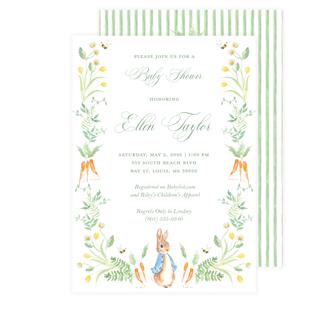 Peter Rabbit Baby Shower Invitation
