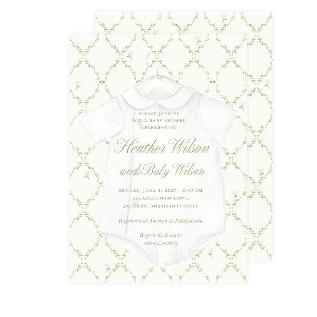 Heirloom Outfit Baby Shower Invitation