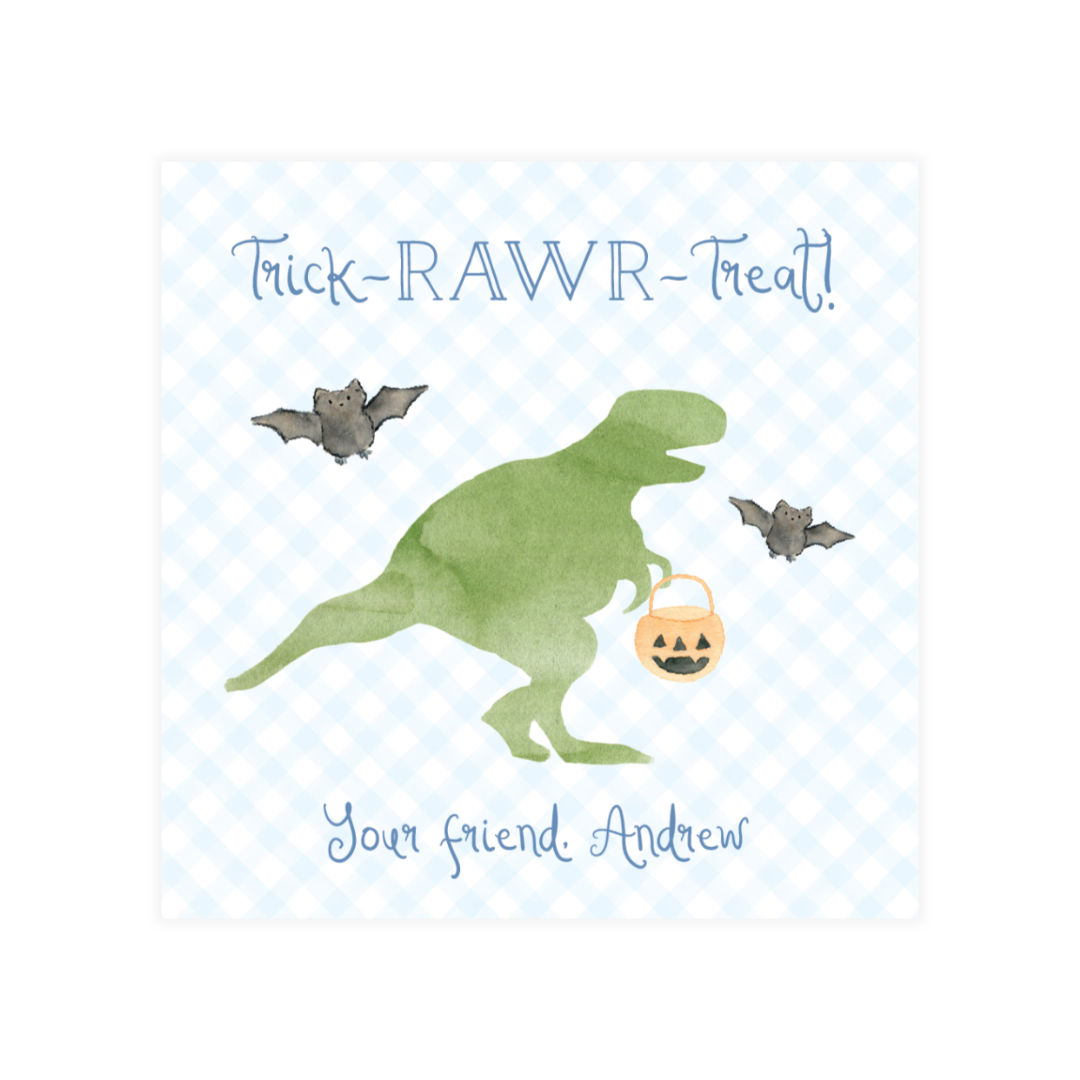 Trick RAWR Treat Dinosaur Gift Tags