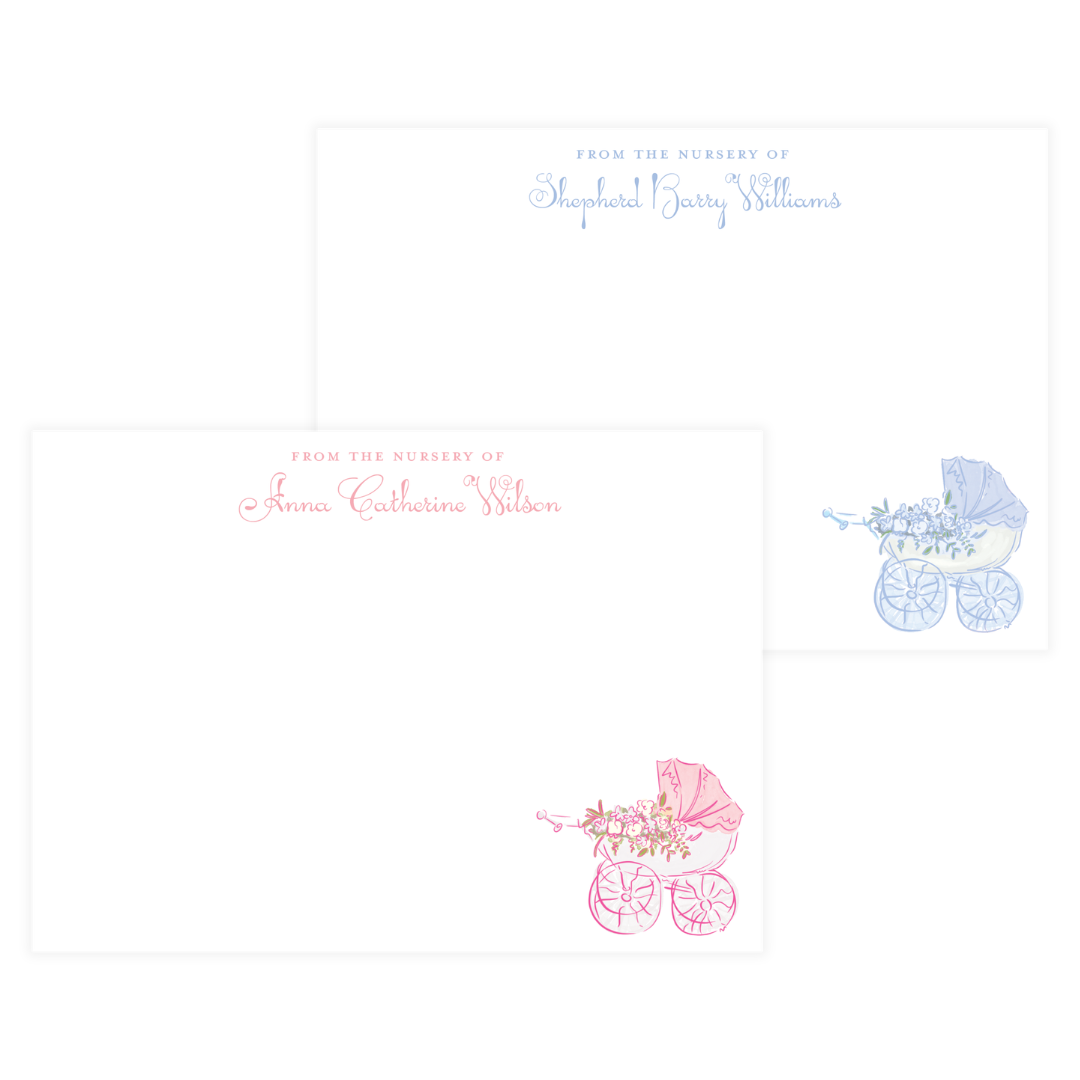 Floral Pram Nursery Stationery