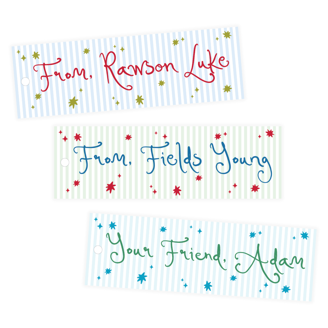 Boy's Funky Star & Stripe Gift Tags