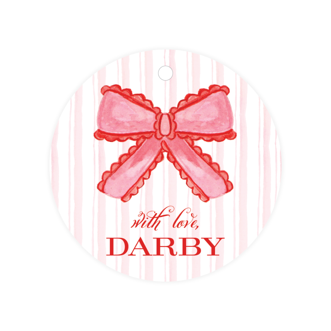 Watercolor Bow Round Tags
