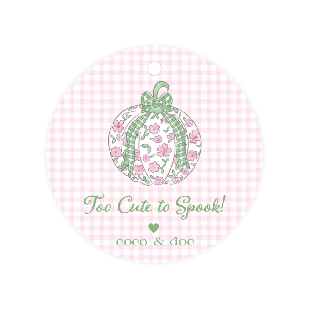 Floral Pumpkin Round Gift Tags