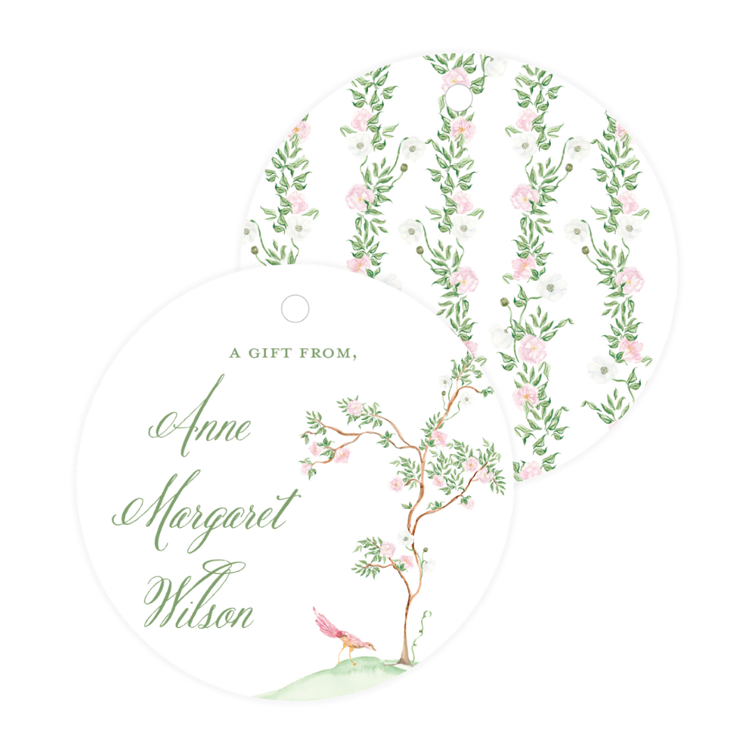 Spring Chinoiserie Round Gift Tags