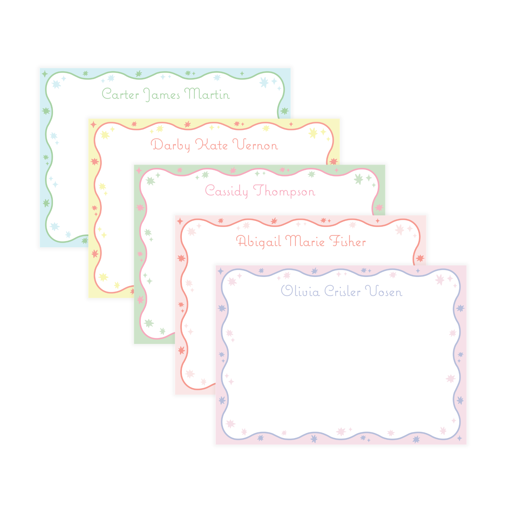 Pastel Squiggle & Stars Stationery