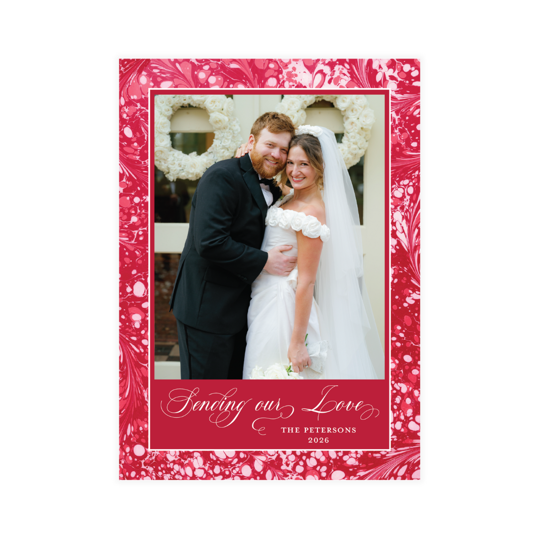 Red Marble Greeting Card