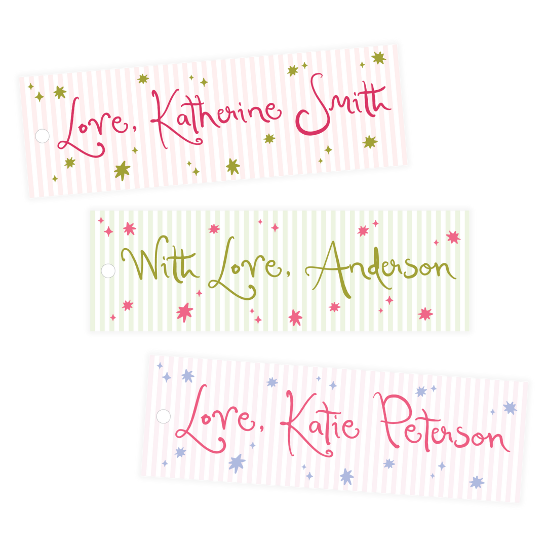 Girl's Funky Star & Stripe Gift Tags
