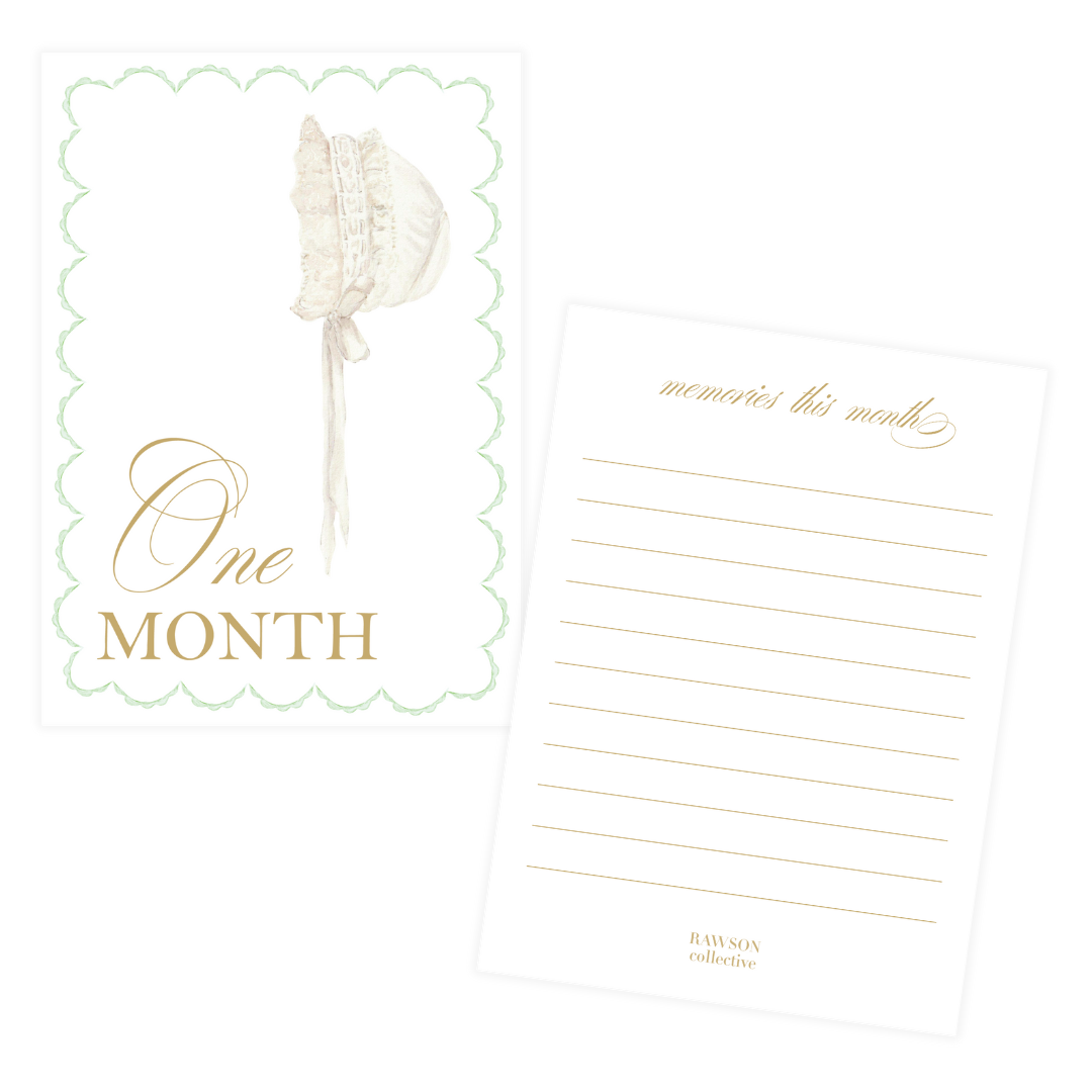 Gender Neutral Watercolor Monthly Milestone Cards — RAWSON COLLECTIVE