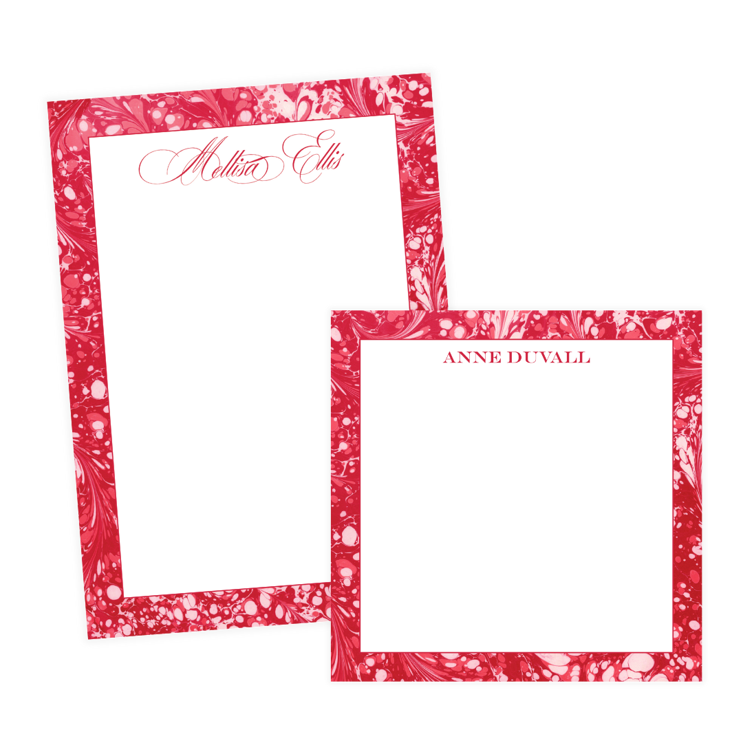Red Marble Notepad