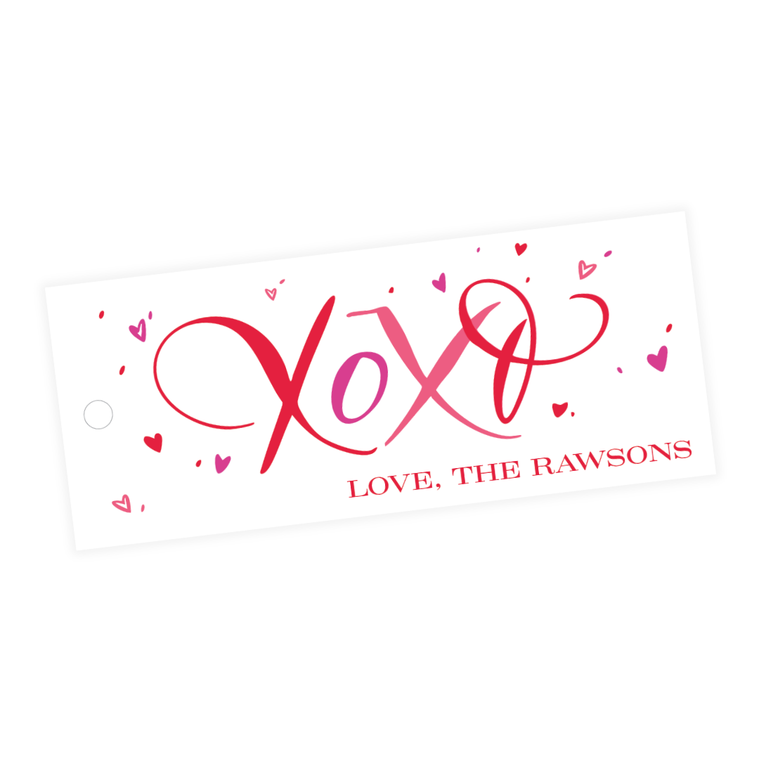 XOXO Tri-color Custom Calligraphy Tags