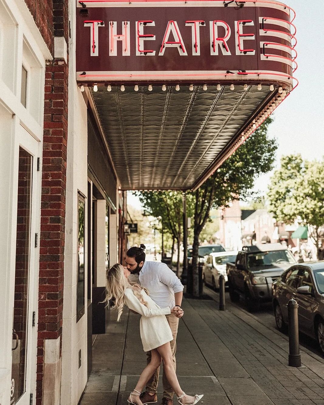 This cute couple has happy memories at the movie theatre. We love to photograph places and things that represent you as a couple.