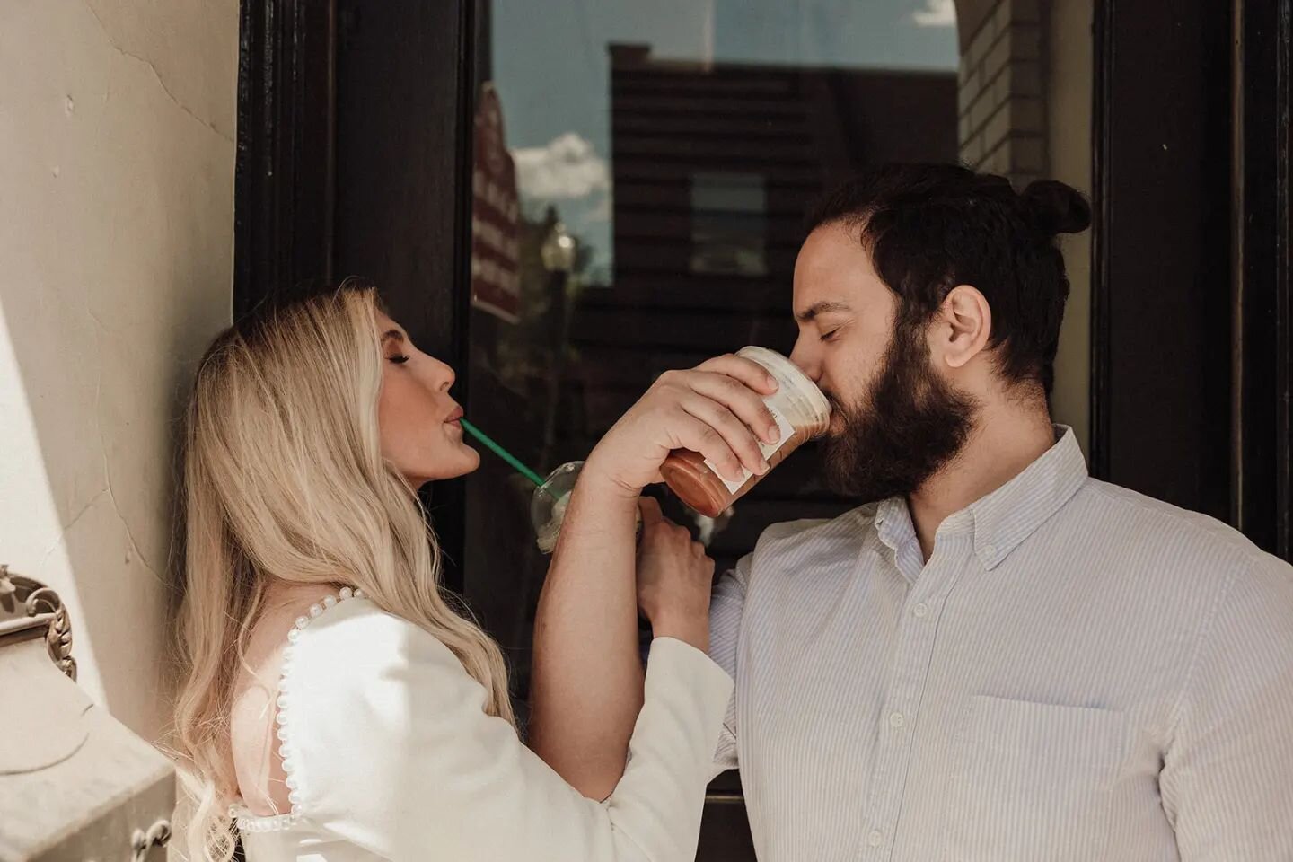 A sweet, classy, and romantic engagement sesh in downtown Franklin... But first, coffee.
