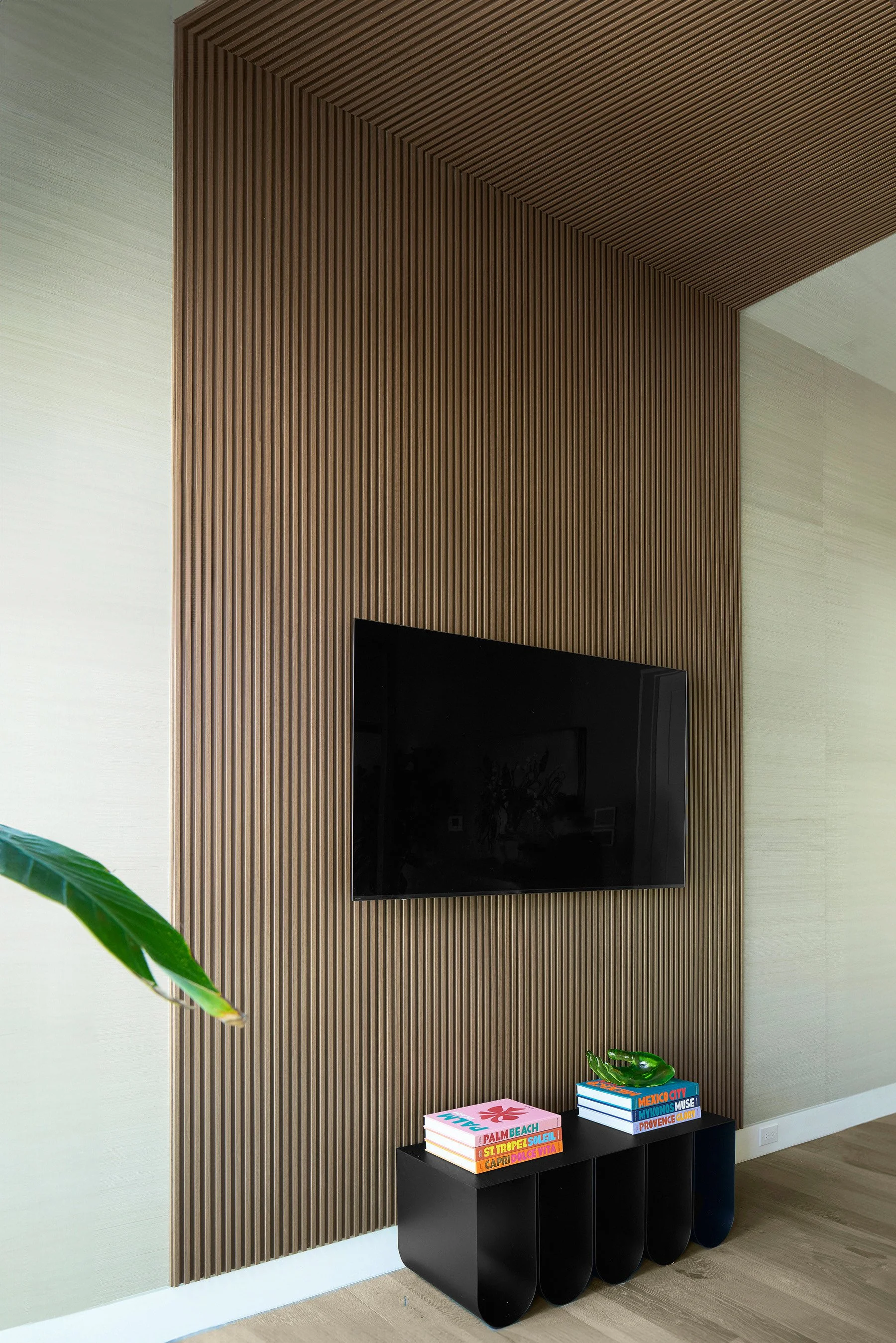 Reeded Wood Panel on Wall and Ceiling