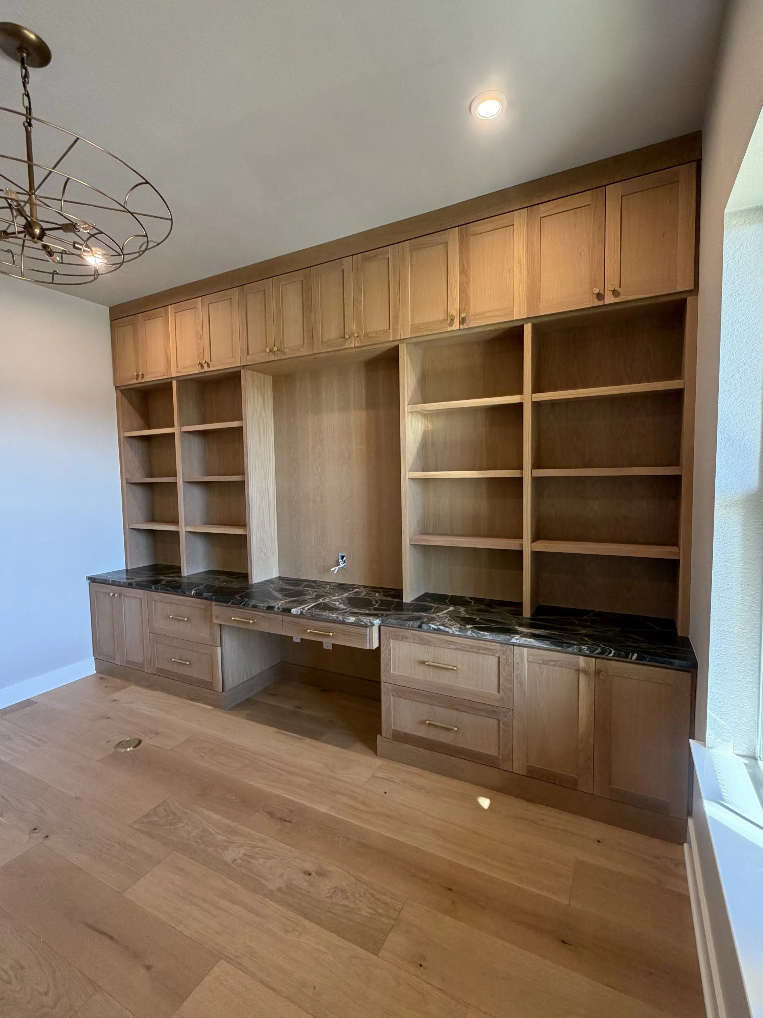White Oak Custom Office Cabinetry Built-In
