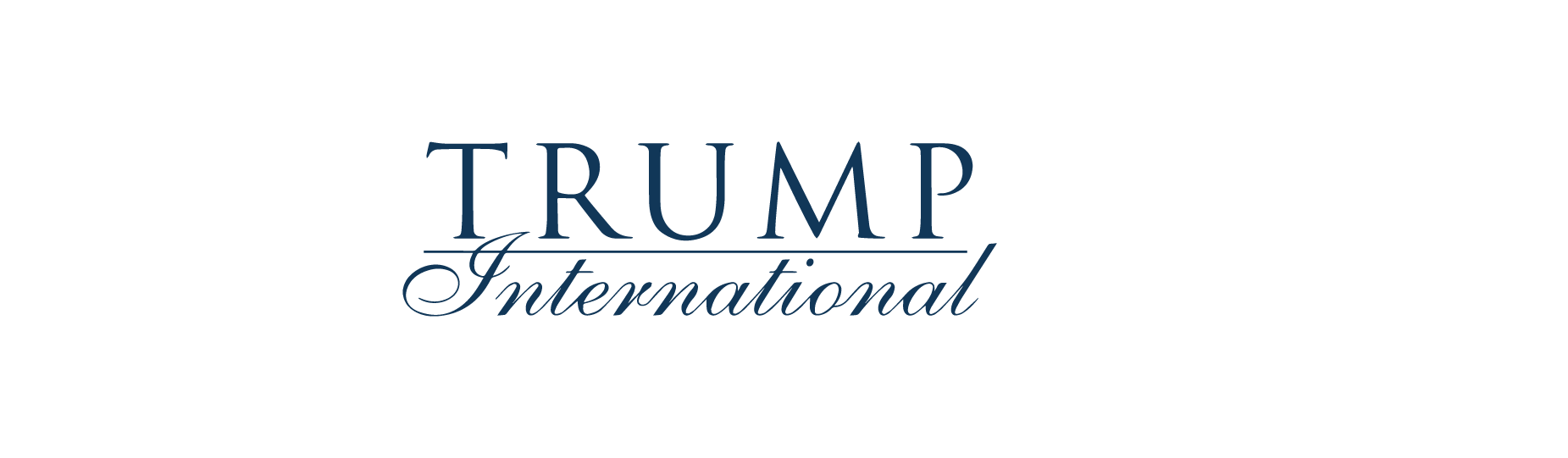 Logotipo de Trump International en color azul oscuro sobre fondo blanco