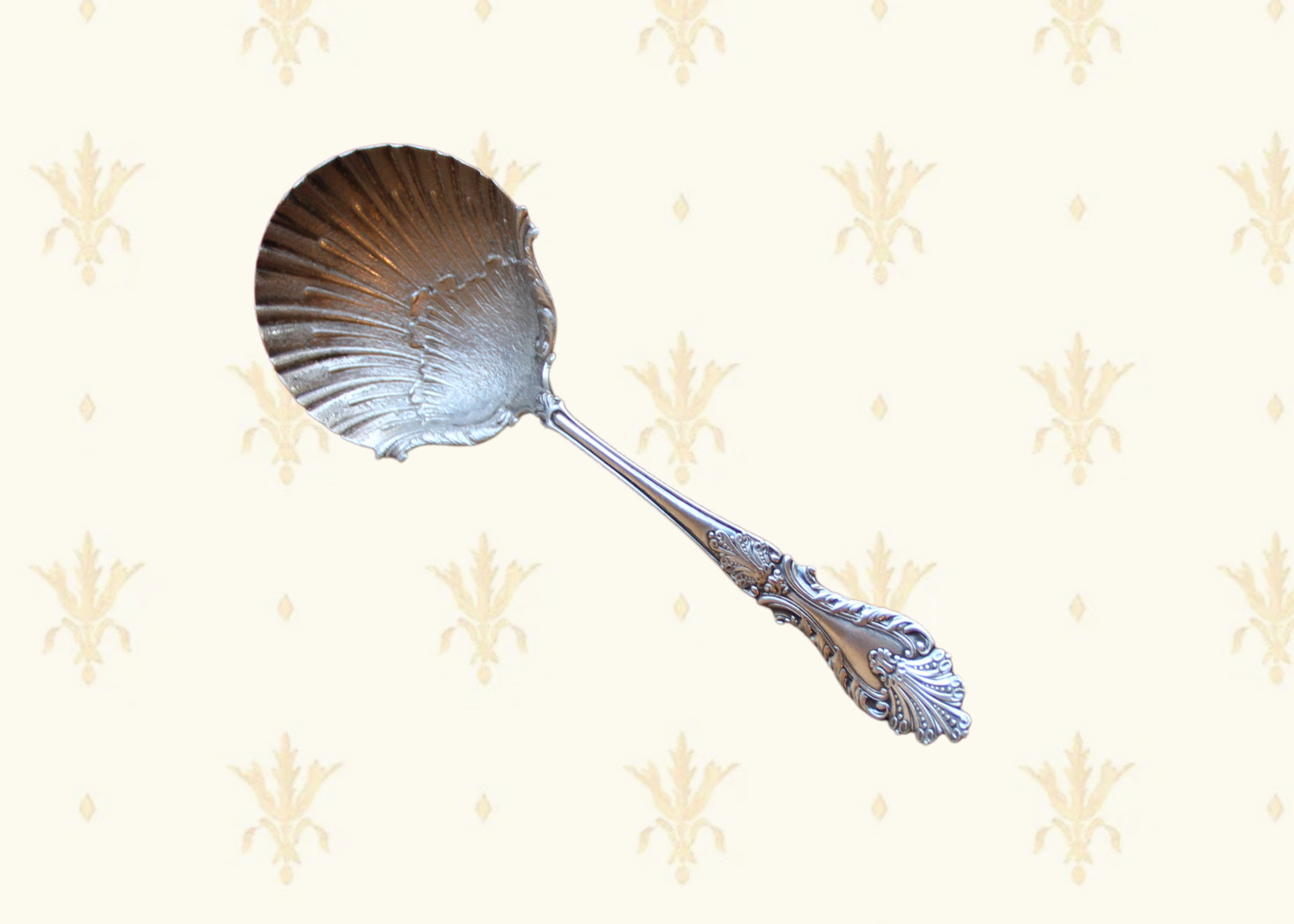 Large Antique Shell Serving Spoon