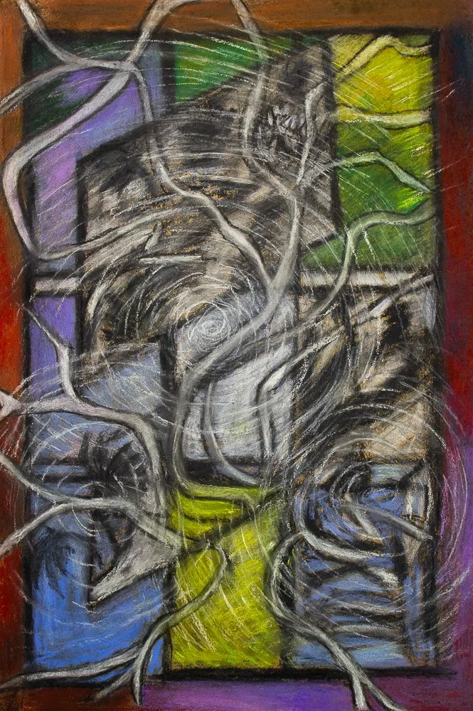 Eyewall, pastel on paper, 11 x 14 in., 2023