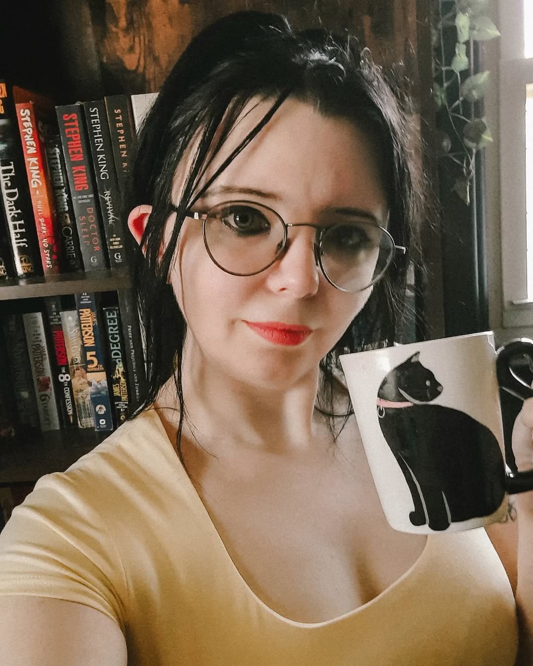 Spending the day in my library, reading and maybe working on the short story despite a raging headache and allergies kicking up after a literal week of rain and mild temperatures, only to be suddenly thrust into high 80-low 90&deg; weather. I had my 