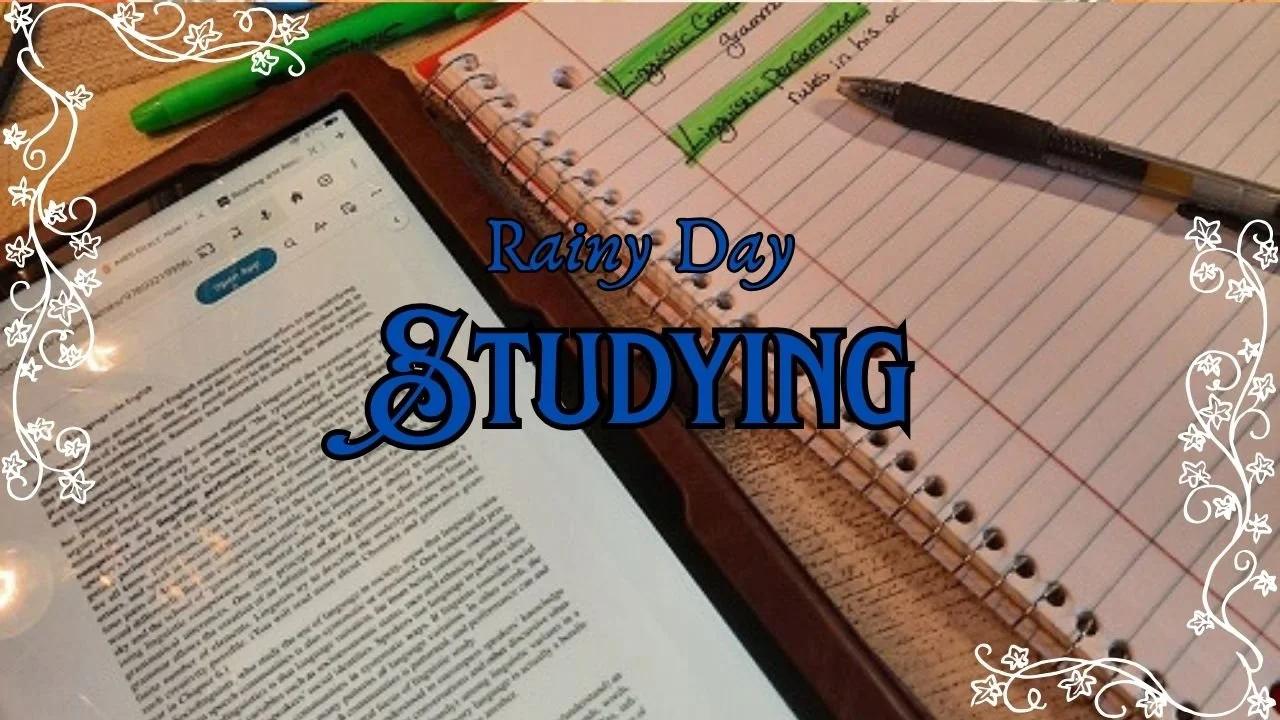 Rainy Day Studying β Linguistic Notes, Coffee, and a Cozy Night In