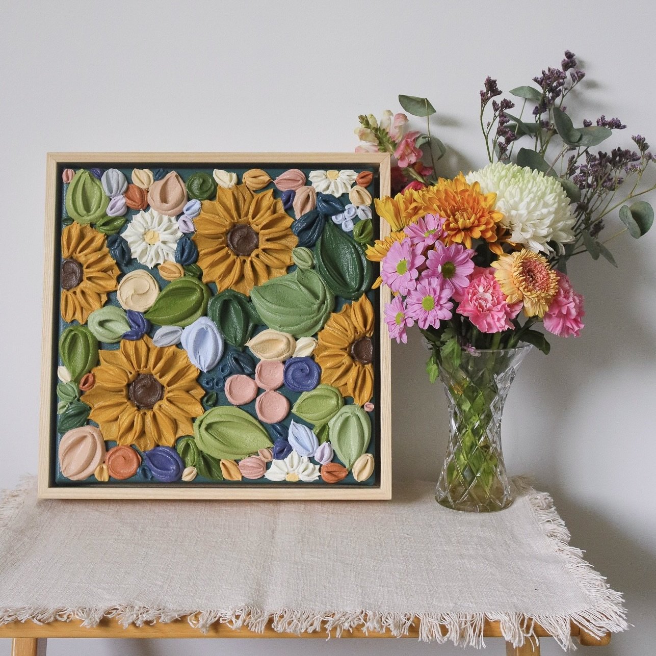 'Sunflower Garden #4' 12x12" - $850.00