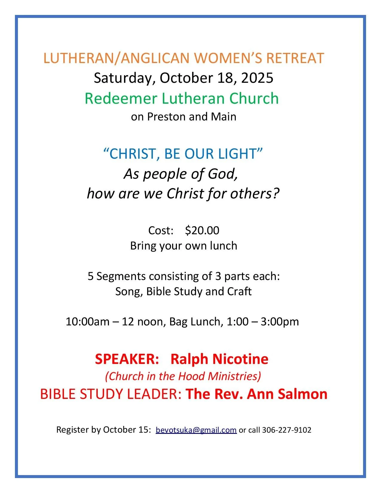 Lutheran-Anglican Women's Retreat
