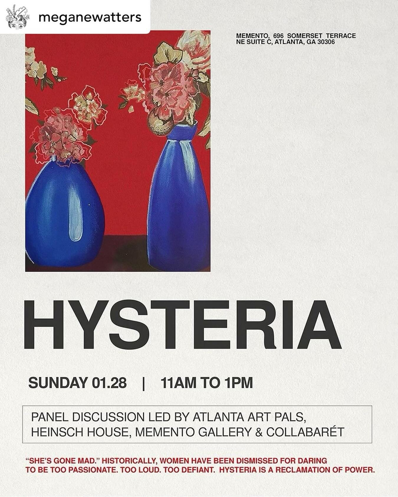 I&rsquo;m so excited to invite you all to a women&rsquo;s networking event and panel discussion at Memento gallery this Sunday, 1/28 from 11am-1pm.
.
I&rsquo;ll be in a panel moderated by Megan Watters featuring:
🔴 @artsy_elaine - muralist and found