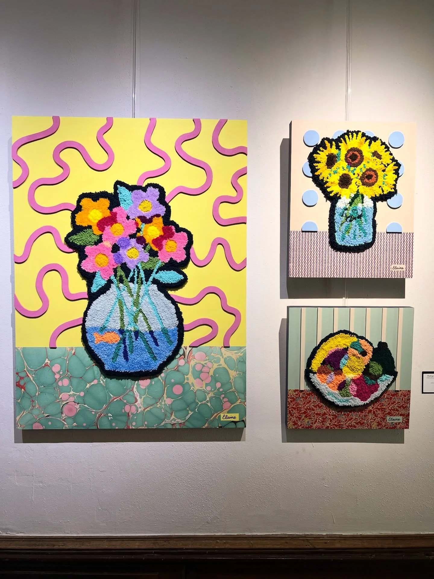 Here&rsquo;s a closer look at my 3 pieces for &lsquo;Frivolous&rsquo; by ATL Art Gals on view at @callanwoldefinearts through May 21st. This past Sunday we hosted an artist talk and we&rsquo;ll have a BYO Craft night on the last day.

All works can b