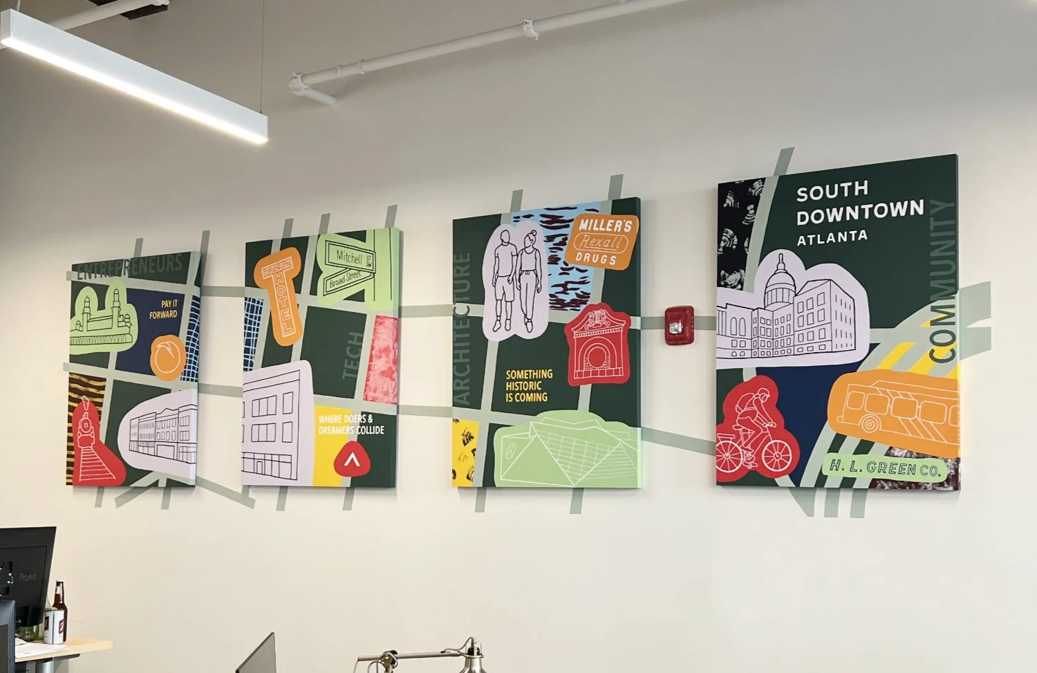 South Downtown Atlanta Office Mural Panels. 2025