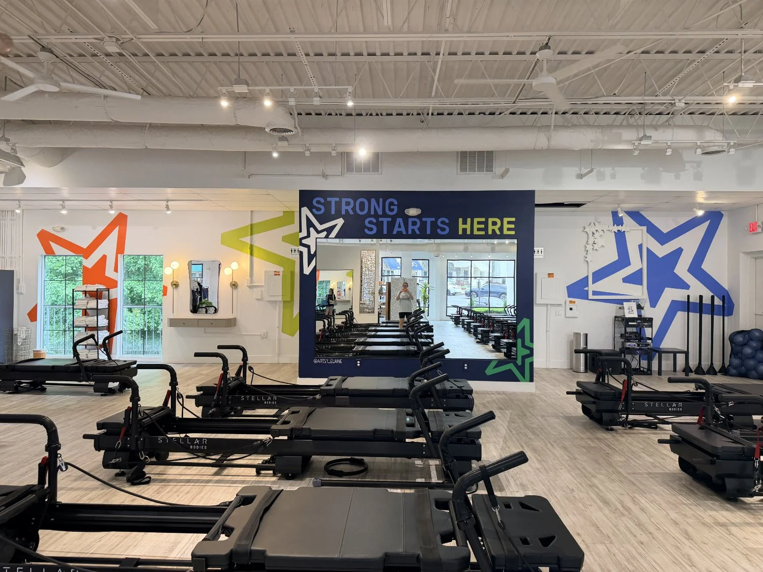 Star Mural wall at Stellar Bodies pilates studio in Buckhead, 2026