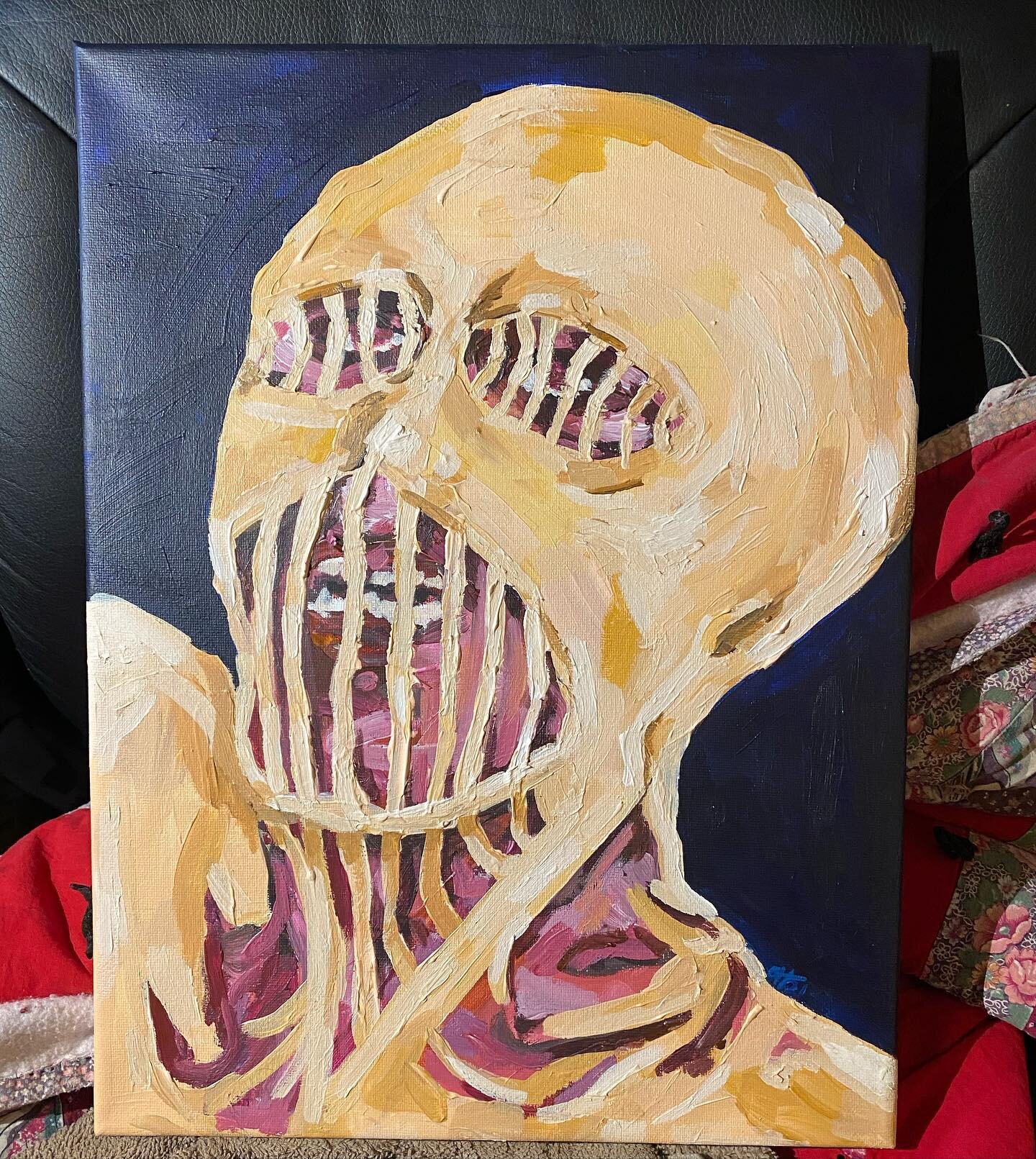 i have real life paintings to start but i just wanted to make attack on Titan fan art oops &ldquo;any final words?&rdquo;, 2021, acrylic on canvas 
#aot #anime #attackontitan #attackontitanseason4 #snk #aotart #painting