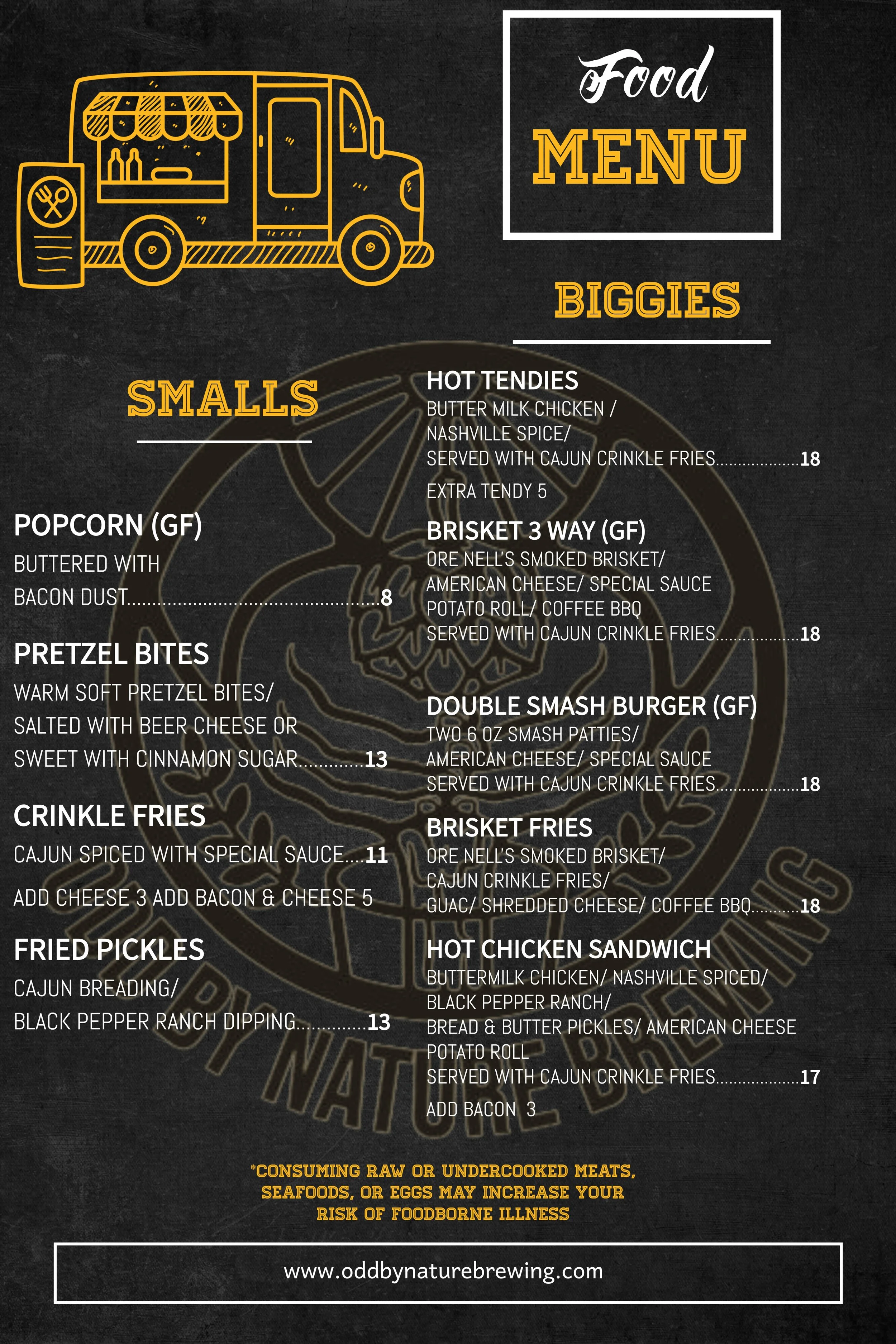 Odd Wheel Menu Menus — ODD BY NATURE BREWING