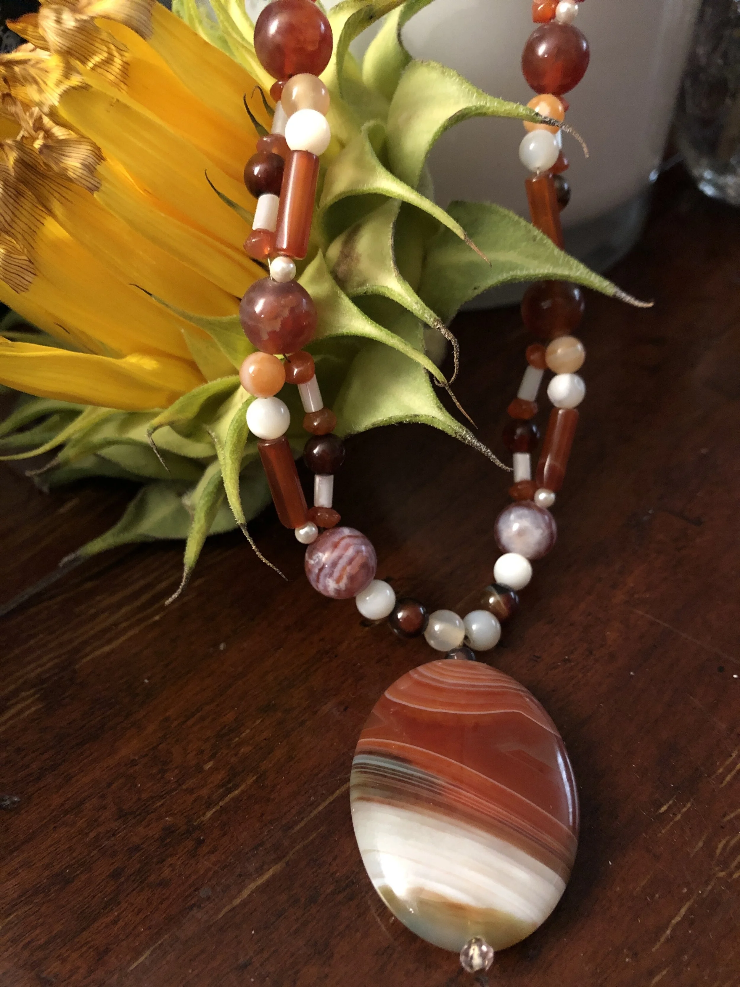 Agate, Carnelian and Pearls