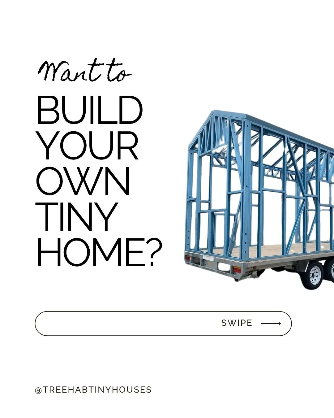 Looking to build your own tiny home?

How it works:
1️⃣ We design your frame to suit your needs 
2️⃣ It&rsquo;s engineered with Truecore Steel
3️⃣ Delivered on a certified trailer 
4️⃣ You complete the build - your style, your pace 

Treehab Tiny Hou