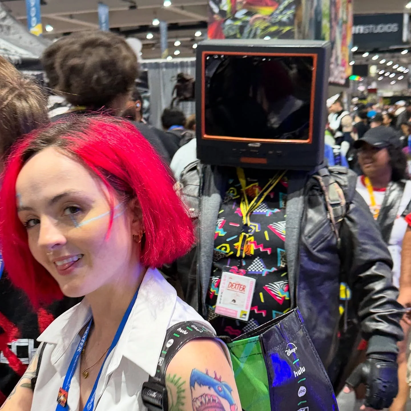 Had a blast yesterday on the #SDCC25 Floor with @skullorjade and @devilkidham 

No Latency Represent!

#cyberpunk #cyberpunkred #tvhead #guns #podcast #ttrpg