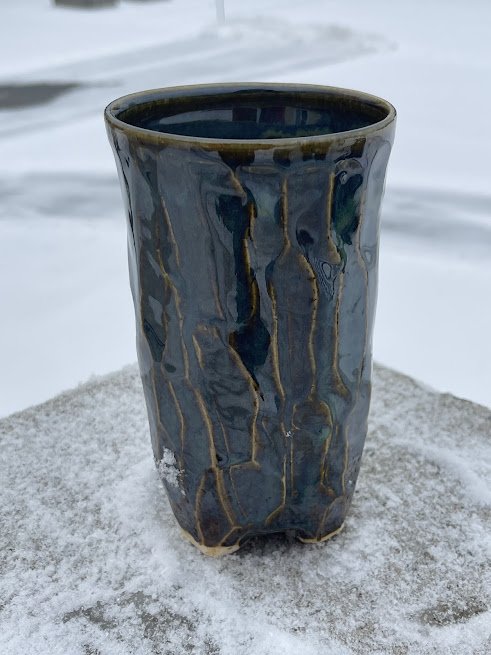 Green Faceted cup