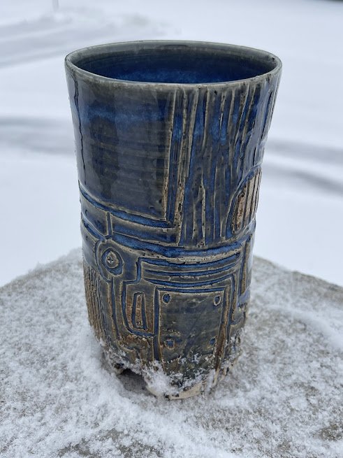 Blue Tech style cup