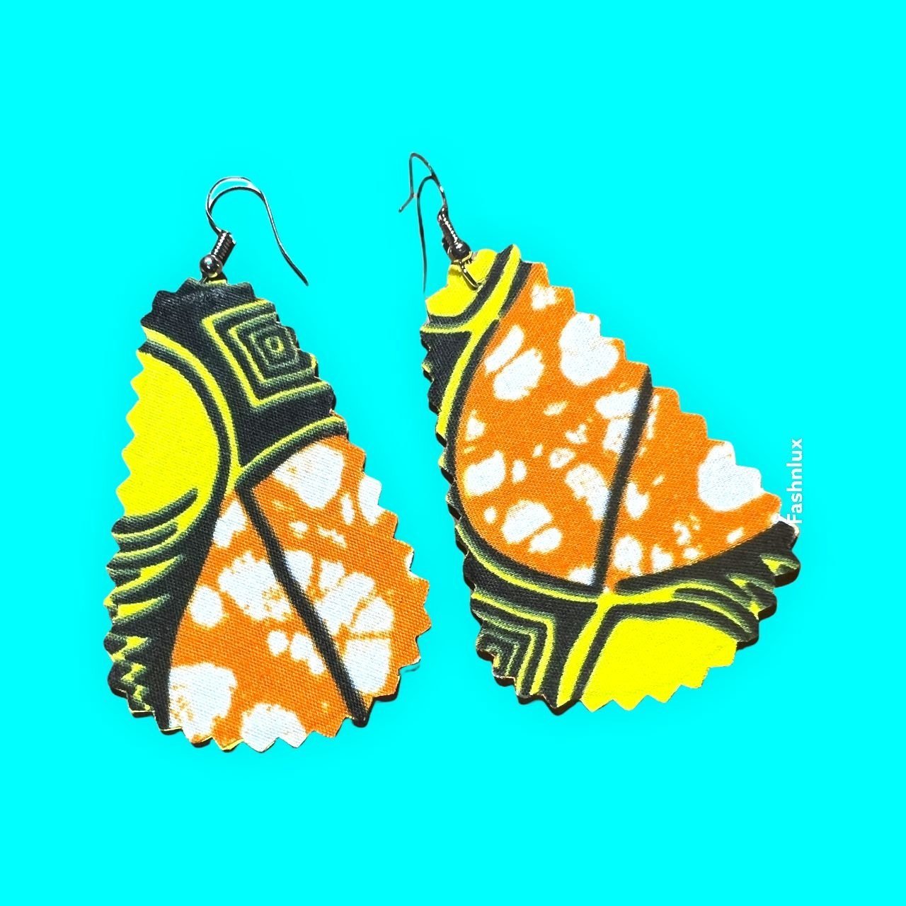 African handmade Ankara fabric round earrings tribal print cotton jewelry statement earrings for women hot sale